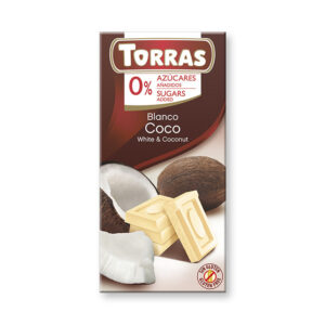 TORRAS Bela čokolada s kokosom, 75g