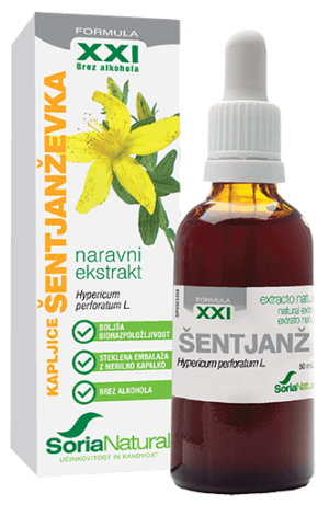 Šentjanževka brezalkoholne kapljice XXI Soria Natural, 50ml