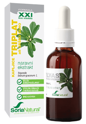 Triplat-grško seno brezalkoholne kapljice XXI Soria Natural, 50ml